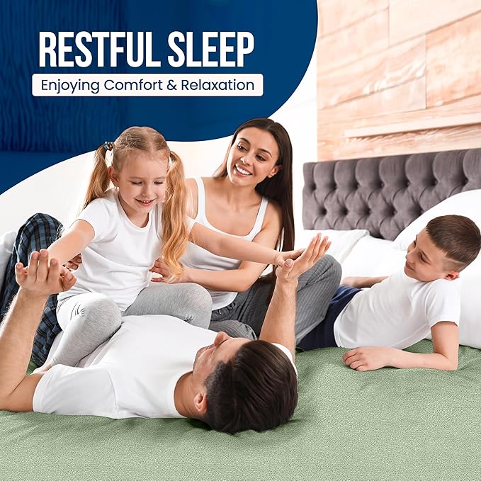 Utopia Bedding Waterproof Mattress Protector Queen Size, Premium Terry Mattress Cover 200 GSM, Breathable, Fitted Style with Stretchable Pockets (Sage)