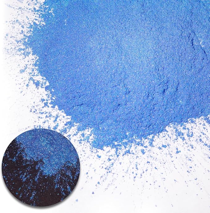 Ceya Highly Chameleon Mica Pigment, 1.8oz/ 50g Blue Starry Sky Chrome Powder, Cosmetic Grade Pearlescent Effect Color Shift Pigment for Epoxy Resin, Makeup, Nail Polish, Soap Dye, Candle Making, Slime