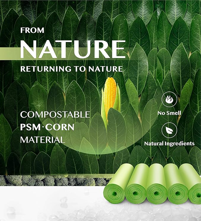 FORID 4 Gallon Garbage Bags, 150 Count, Unscented, Strong Trash Can Liners, 15 Liter Wastebasket Bags for Kitchen, Bathroom, Home Office, Green
