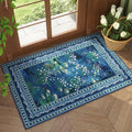 2x3 Rug Impressionist-Style Vintage Indoor Door Mat Machine Washable Small Area Rug Non-Slip Low Pile Throw Rugs for Entryway Kitchen Front Door Indoor Entrance Entry Kids Room, Blue