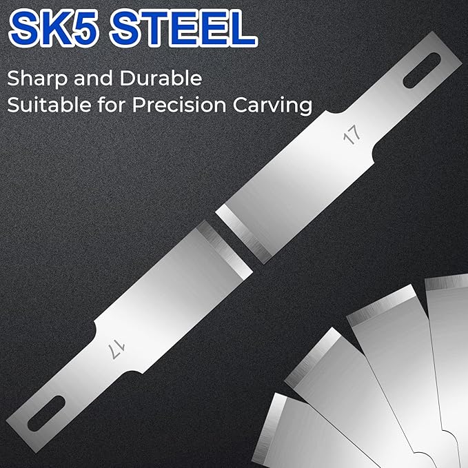 DIYSELF 150-Piece Hobby Craft Knife Blades, #17 Exacto Knife Blades, Hobby Knife Replacement Blade with Storage Case, Sharp Art Knives Blade Refills Perfect for Cutting（#17）