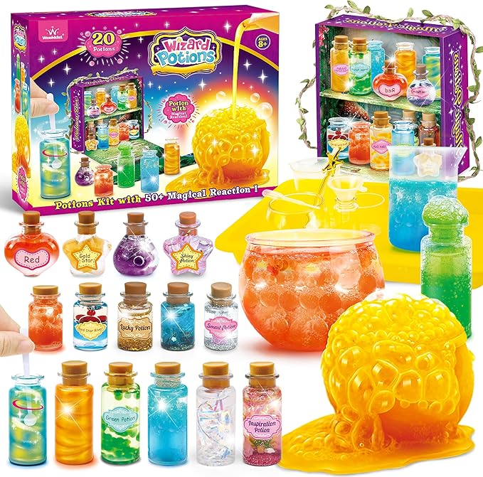 Fairy Magic Kit for Kids with 20PCS Magic Potion Bottles and Plate - Magical Fairy Making Craft Kit - Gift for Easter, Birthday, Art Crafts Toys for 8 9 10 11 Year Old Girl