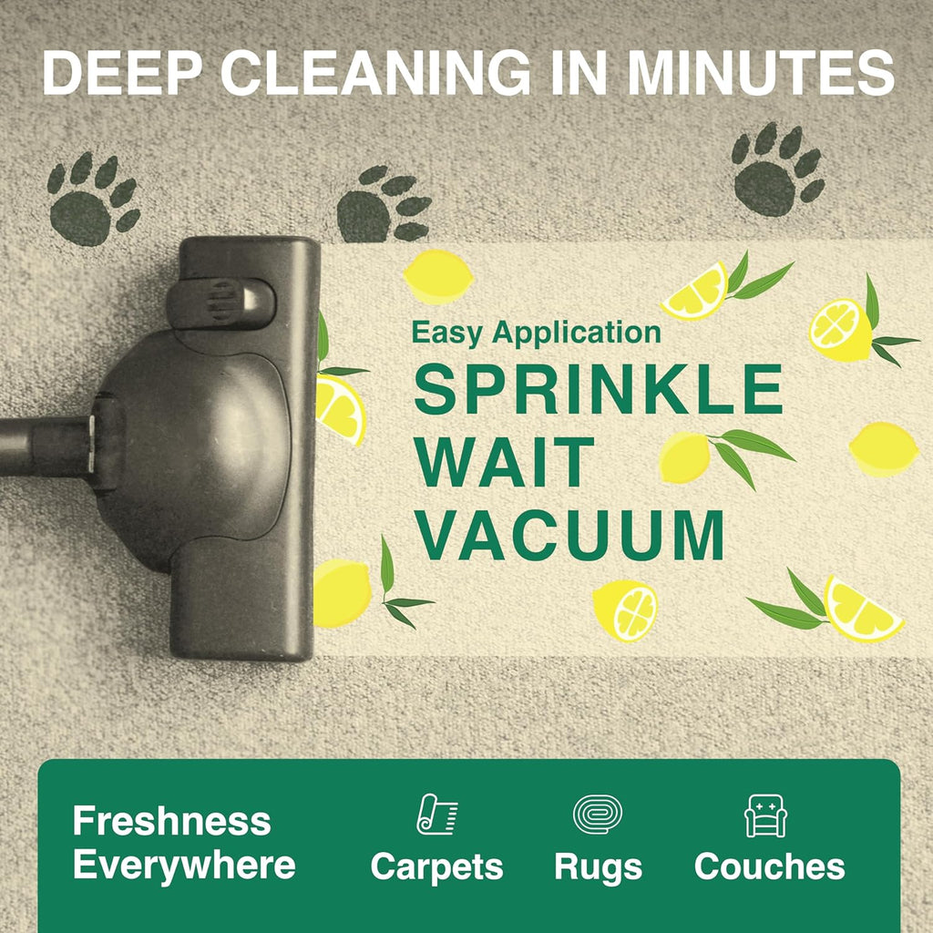 Good Natured Brand | Carpet Deodorizer & Freshener Powder | 70 oz Pet Odor Eliminator for Strong Odor & Pet Urine | Fresh Natural Lemon & Eucalyptus Scent | Safe for Homes with Pets