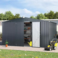 AECOJOY 10' x 12' Shed, Outdoor Storage Shed, Dark Grey Large 12x10 Sheds & Outdoor Storage Clearance with Lockable Doors, Utility and Tool Storage Garden Shed Backyard, Patio and Outside