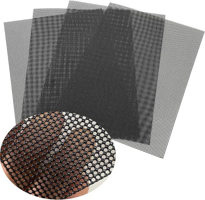 Stainless Steel Mesh Screen, 4 Pack 14 Mesh Hard 304 PVC Coated Stainless Steel Wire Screen for Vent, Cage, Cabinets, Security Guard, Garden (30 X 21CM)