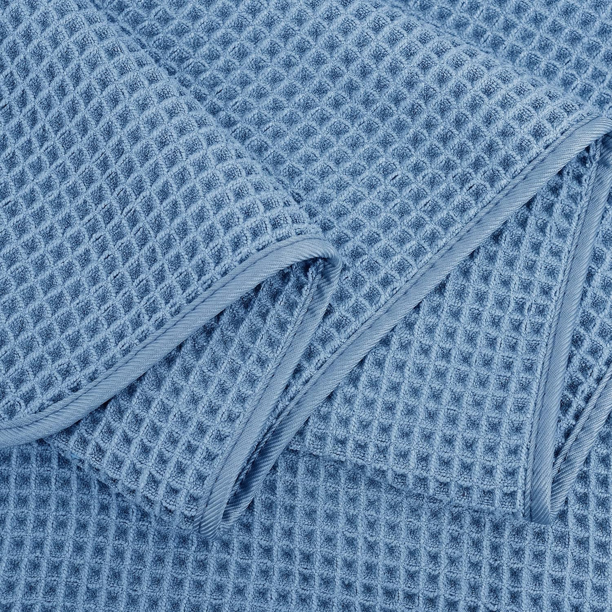 POLYTE Microfiber Oversize Quick Dry Lint Free Bath Towel, 60 x 30 in, 4 Pack (Waffle Weave)