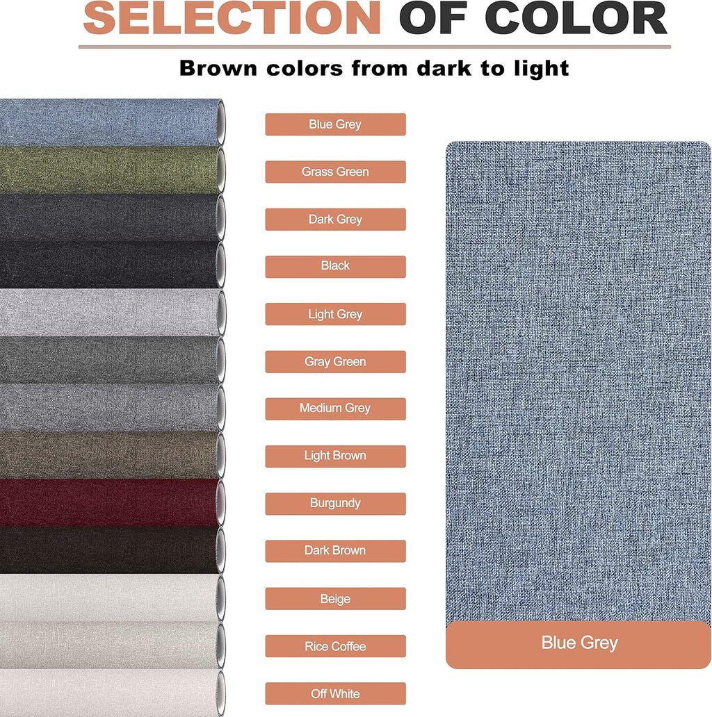 Fine Linen Repair Patches, Self-Adhesive Linen Fabric Patches, 12X40 inch Extra Size, Multi Color, Can be Used for Linen Sofa Repair and Linen Clothes Repair(12" x 40",Blue Grey)