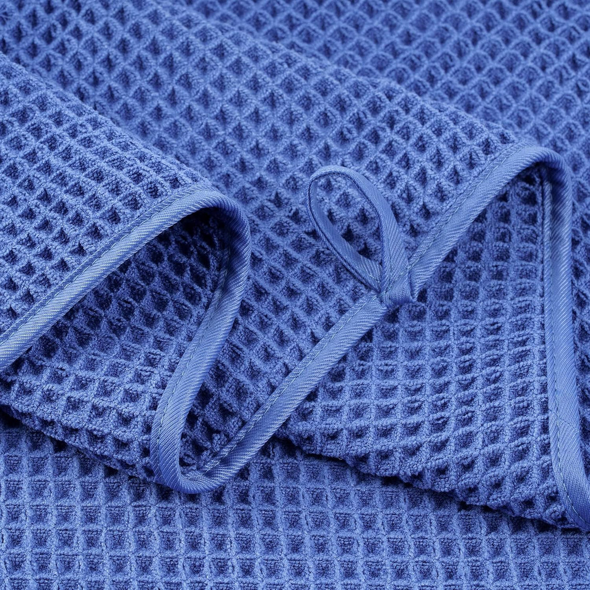 POLYTE Microfiber Oversize Quick Dry Lint Free Bath Towel, 60 x 30 in, 4 Pack (Waffle Weave)