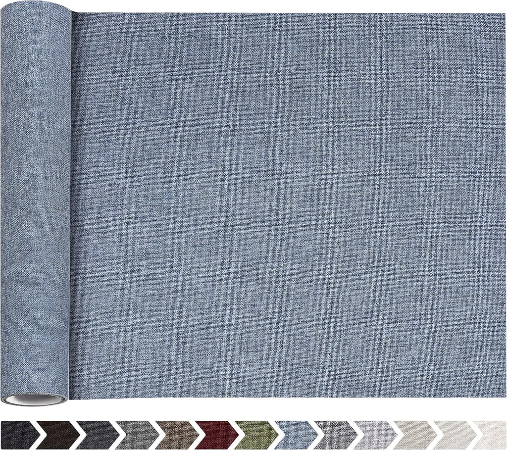 Fine Linen Repair Patches, Self-Adhesive Linen Fabric Patches, 12X40 inch Extra Size, Multi Color, Can be Used for Linen Sofa Repair and Linen Clothes Repair(12" x 40",Blue Grey)