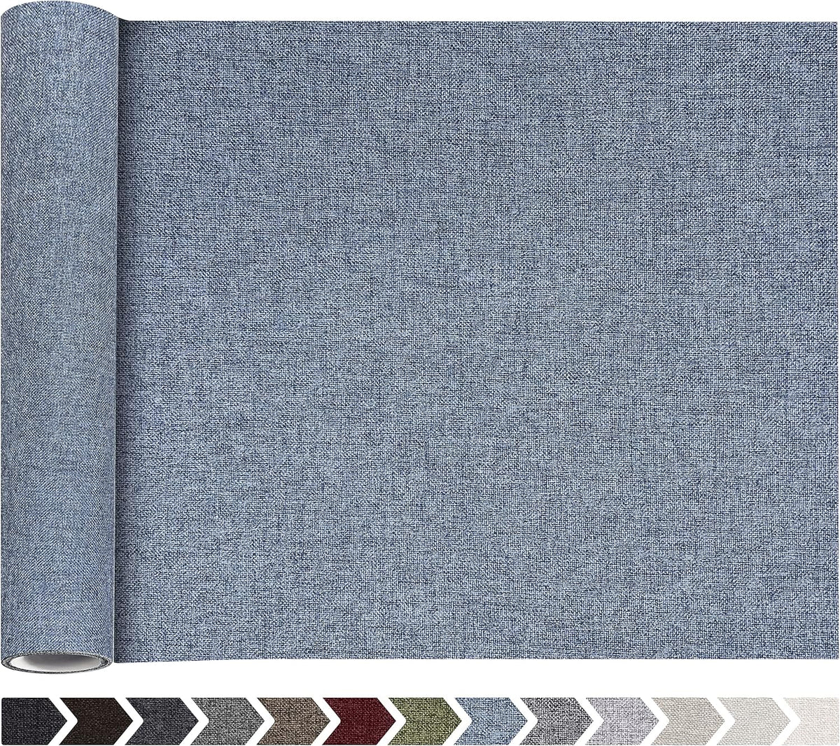 Fine Linen Repair Patches, Self-Adhesive Linen Fabric Patches, 12X40 inch Extra Size, Multi Color, Can be Used for Linen Sofa Repair and Linen Clothes Repair(12" x 40",Blue Grey)