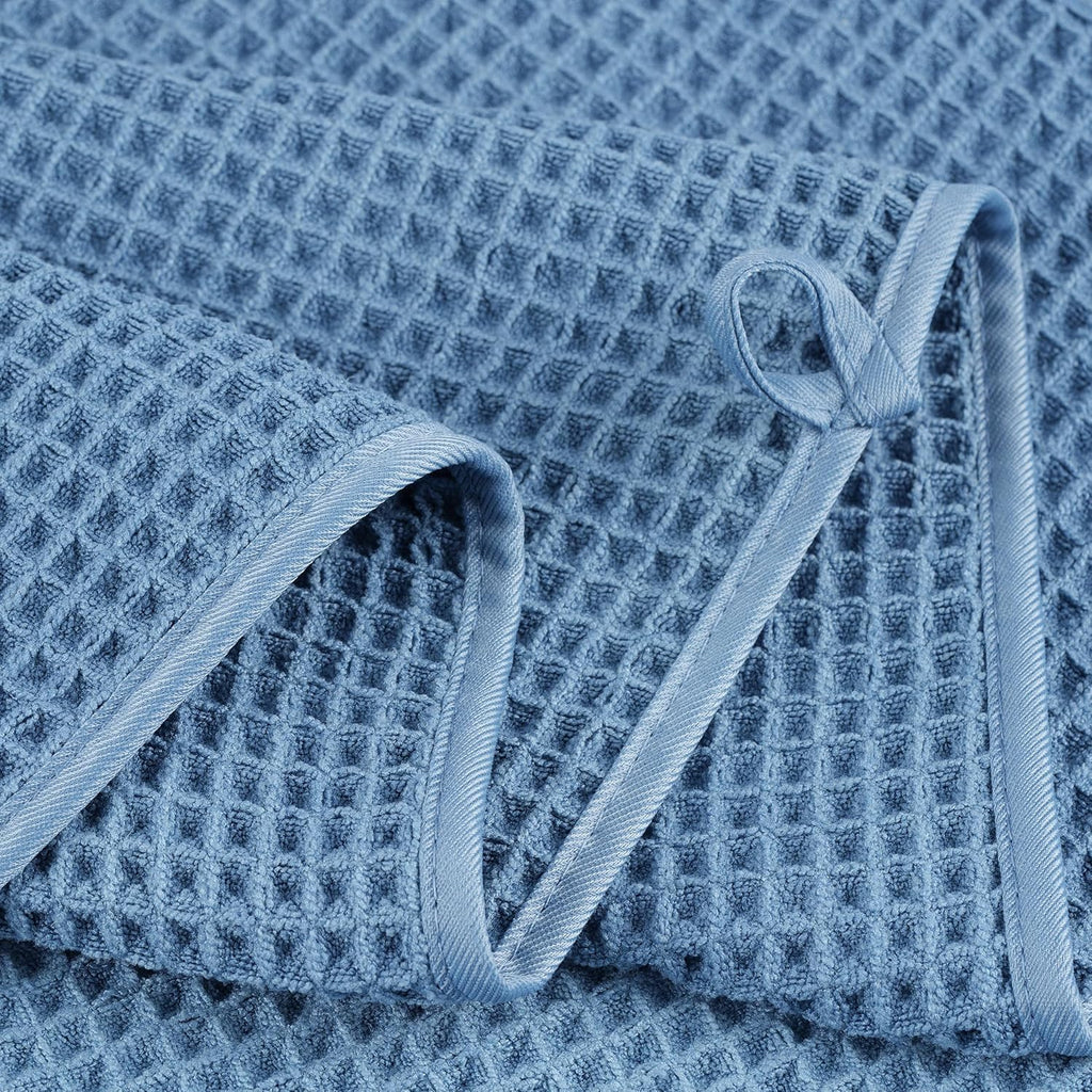 POLYTE Microfiber Oversize Quick Dry Lint Free Bath Towel, 60 x 30 in, 4 Pack (Waffle Weave)