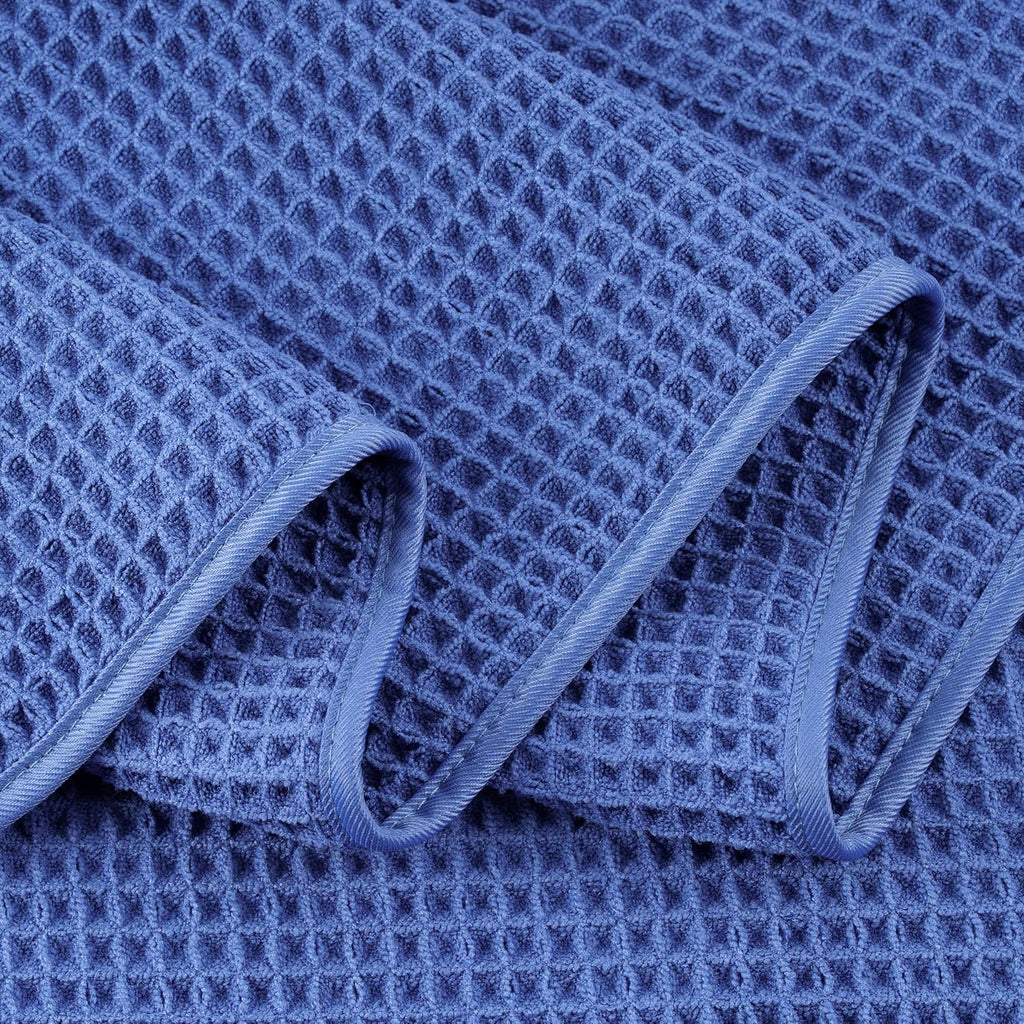 POLYTE Microfiber Oversize Quick Dry Lint Free Bath Towel, 60 x 30 in, 4 Pack (Waffle Weave)