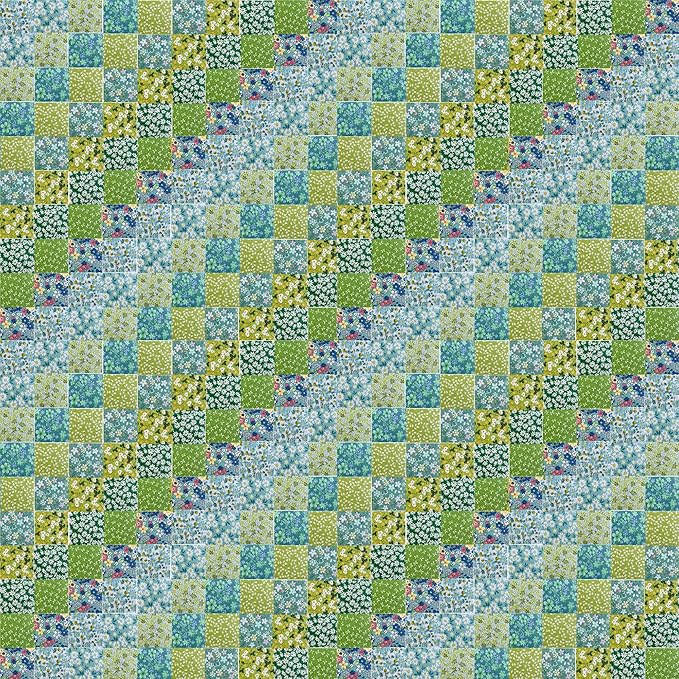 HANPATQUI 50PCS 5 x 5 inch Green Printed 100% Cotton Fat Quarters Fabric for Sewing and Quilting Bundles Precut Fabric Square for DIY Craft Patchwork